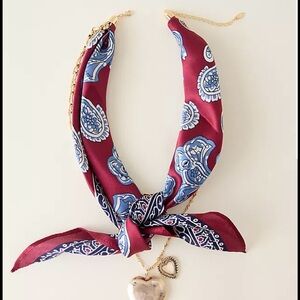 Bundle Paisley Bandana with Gold Necklace and Earrings Set